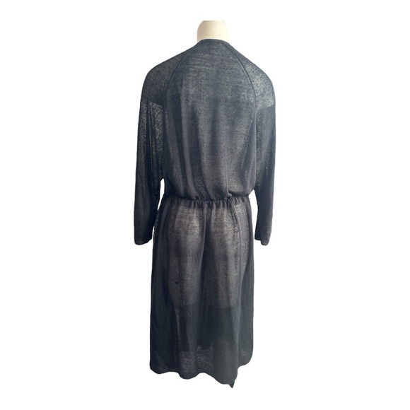 Vintage EILEEN FISHER Organic Linen Cardigan Gray Semi Sheer Duster Women’s XL - Picture 11 of 16